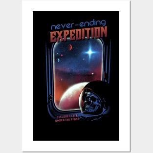 Astroanut Skull Tshirt Space Cosmic Never-ending Expedition Posters and Art